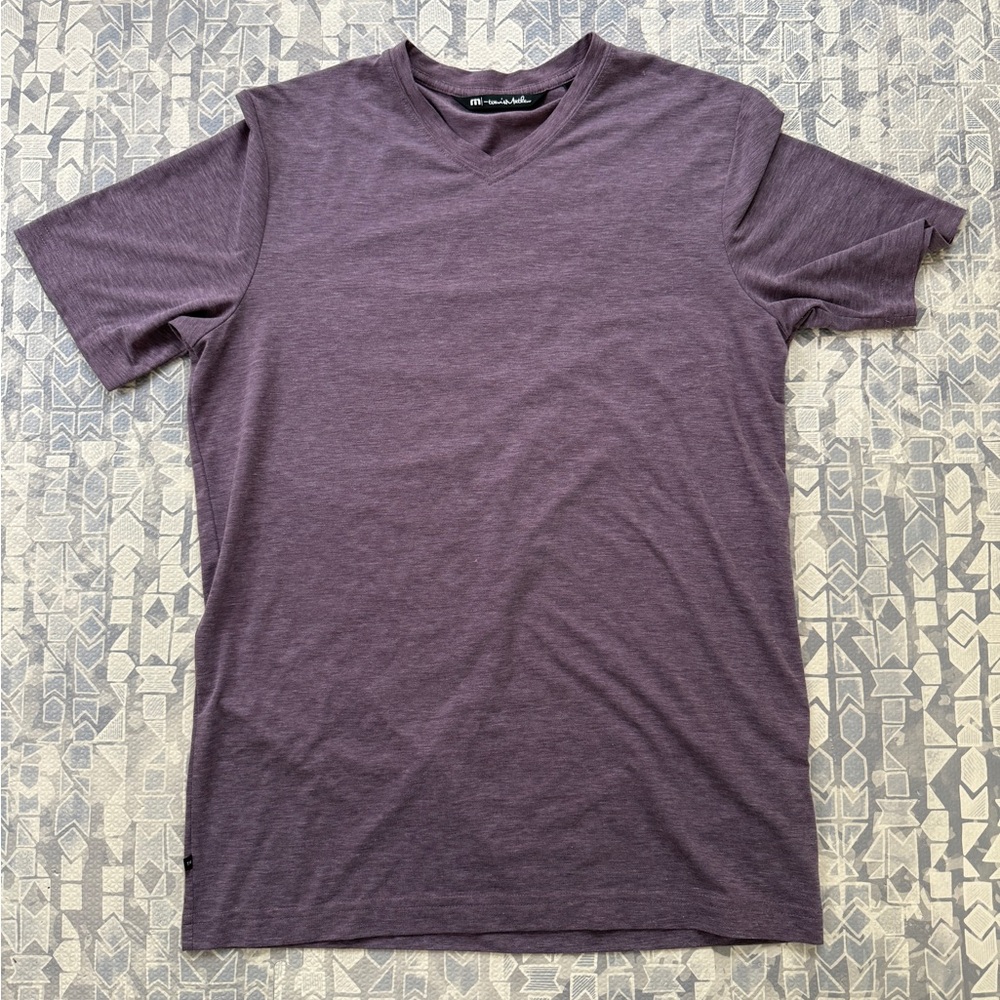 Travis Mathew Plum Short Sleeve V-Neck Tee